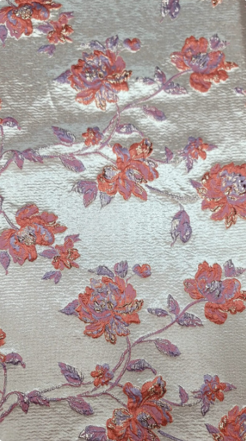 Brocade Jacquard Floral Sage Blush Blue Coral Prom Fabric By The Yard Gown Quinceañera Bridal Upholstery Drapery Pillow Draping
