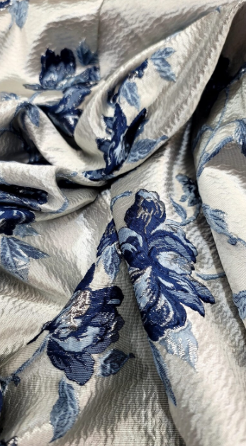 Brocade Jacquard Floral Sage Blush Blue Coral Prom Fabric By The Yard Gown Quinceañera Bridal Upholstery Drapery Pillow Draping