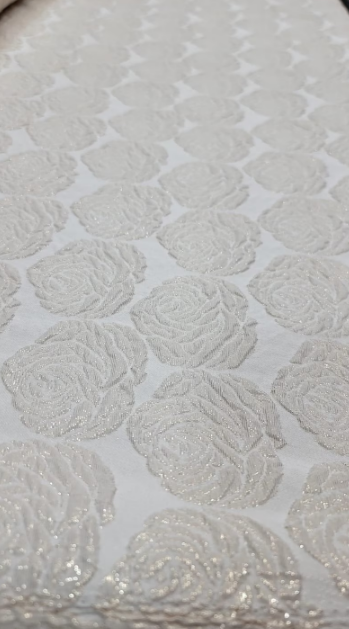 Champagne Gold Brocade Bridal Embossed Floral Evening Dress Fabric - Metallic, 54 Inches Width, Sold by the Yard