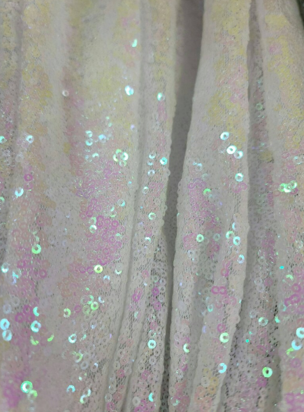 Iridescent Hologram Glitz Sequin Fabric - 3mm, Sold by the Yard