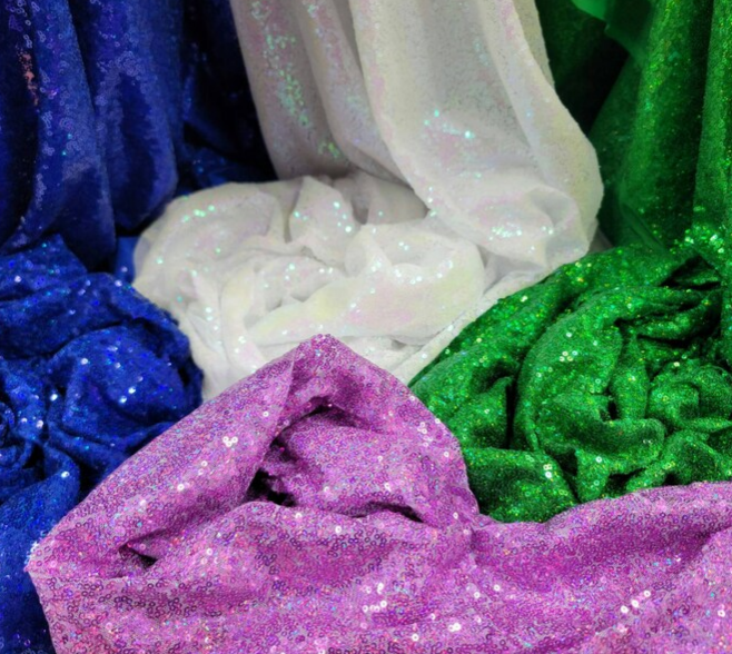 Iridescent Hologram Glitz Sequin Fabric - 3mm, Sold by the Yard