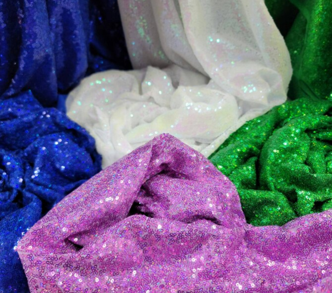 Iridescent Hologram Glitz Sequin Fabric - 3mm, Sold by the Yard