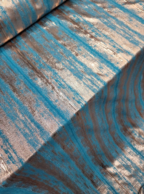 Turquoise and Metallic Gold Brocade Jacquard Fabric Sold by the Yard Decoration Textured Panel Decoration Clothing Draping