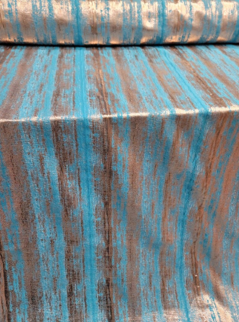 Turquoise and Metallic Gold Brocade Jacquard Fabric Sold by the Yard Decoration Textured Panel Decoration Clothing Draping