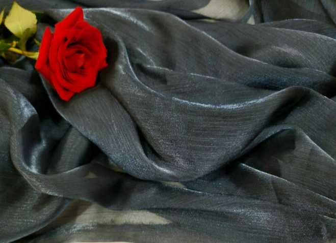 Navy Blue Organza Prom Fabric - Sold By The Yard - Gown Quinceañera Bridal Gorgeous - 52” width