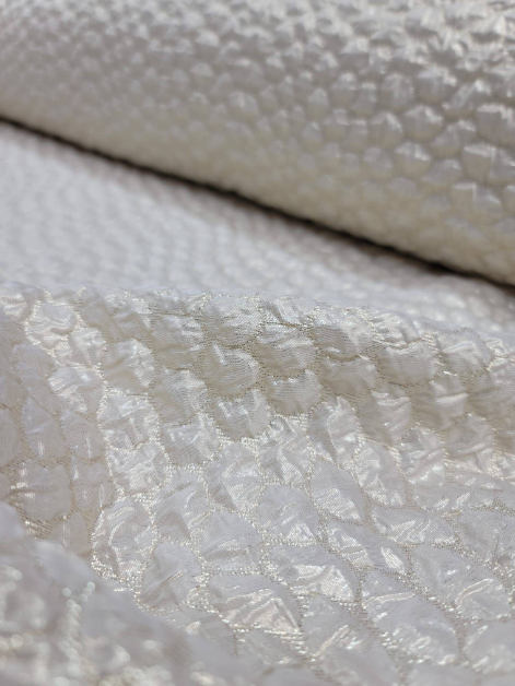 Champagne Gold Brocade Bridal Embossed Evening Dress Metallic Jacquard Fabric Sold by the Yard Gown Prom Quinceañera