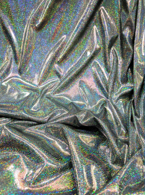 Black Glitter Sparkly Iridedcent Fabric By The Yard Fashion New Fabric Glossy Clothing Elegant Luxury Hologram Glitz