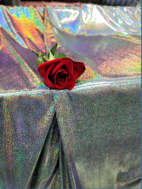 Black Glitter Sparkly Iridedcent Fabric By The Yard Fashion New Fabric Glossy Clothing Elegant Luxury Hologram Glitz