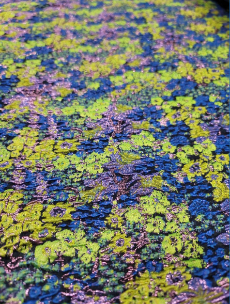 Brocade Royal Blue Green Floral Flowers Jacquard Fabric By The Yard Gown Quinceañera Bridal Evening Dress Prom Gown Quinceañera Bridal