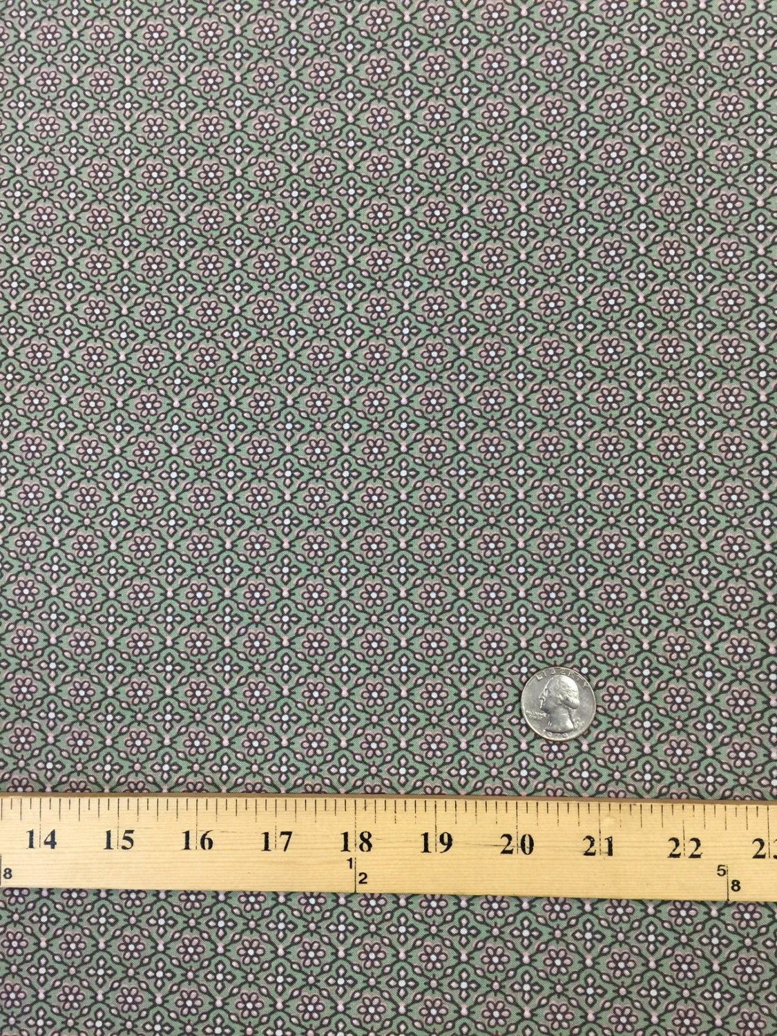 Rayon challis Light green background w small light pink flowers 58" / 60" wide fabric sold by the yard organic soft flowy fabric kids dress