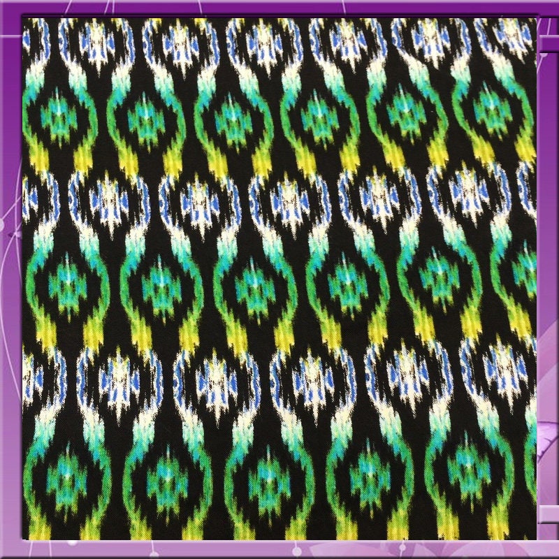 Rayon challis LIME GREEN, grey n yellow geometrical Fabric sold by the yard 58 inches width soft flowy fabric organic