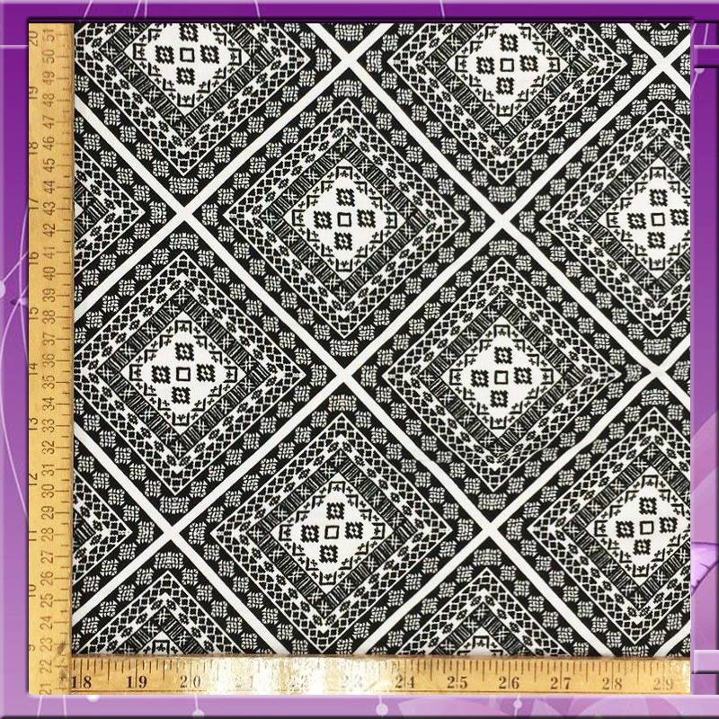 100% rayon challis black n white squares Fabric by the yard 58 inches wide fabric