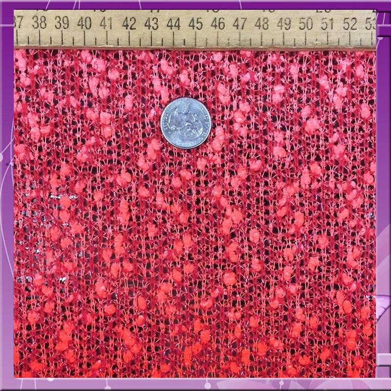 Embroidery lace crocheted Popcorn inspired Coral 50 inches w crocheted fabric sold by the yard soft