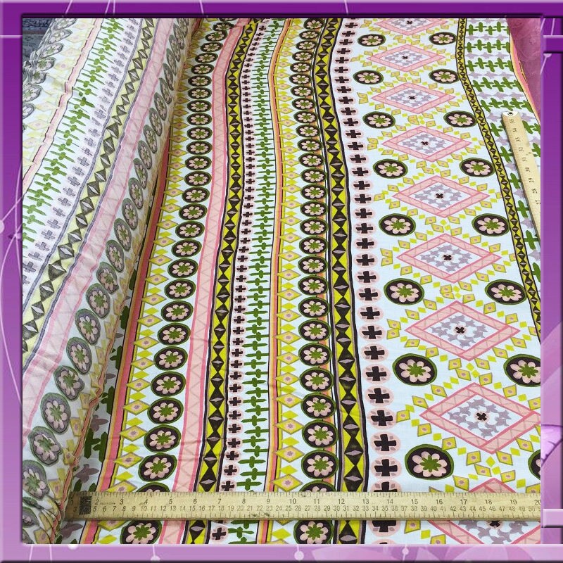 Rayon challis pastel geometric print 58 wide fabric for wedding decorations, tablecloths, curtain, panels special events, crafts kids flowy