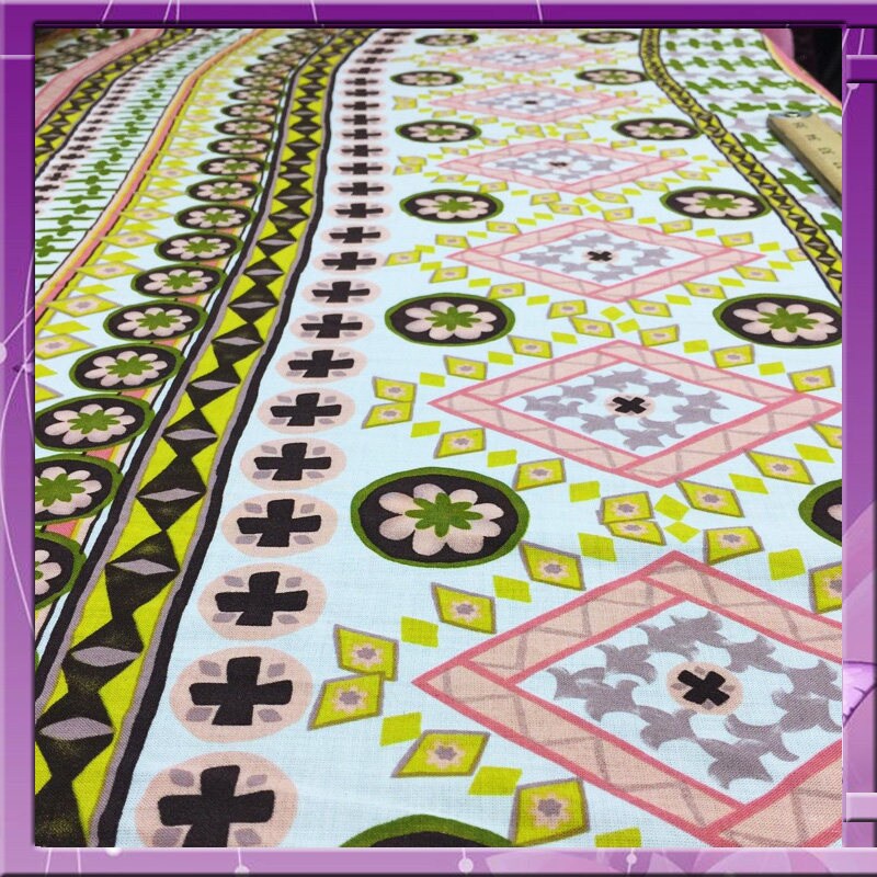 Rayon challis pastel geometric print 58 wide fabric for wedding decorations, tablecloths, curtain, panels special events, crafts kids flowy