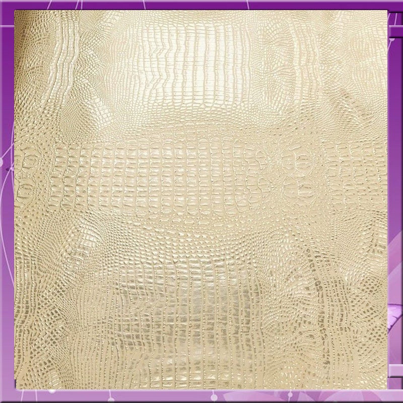 Crocodile Texture Design Vinyl 54 Inches Wide Fabric Sold by the Yard Peach for Wedding Decorations, Tablecloths, Curtain, Panels, Crafts