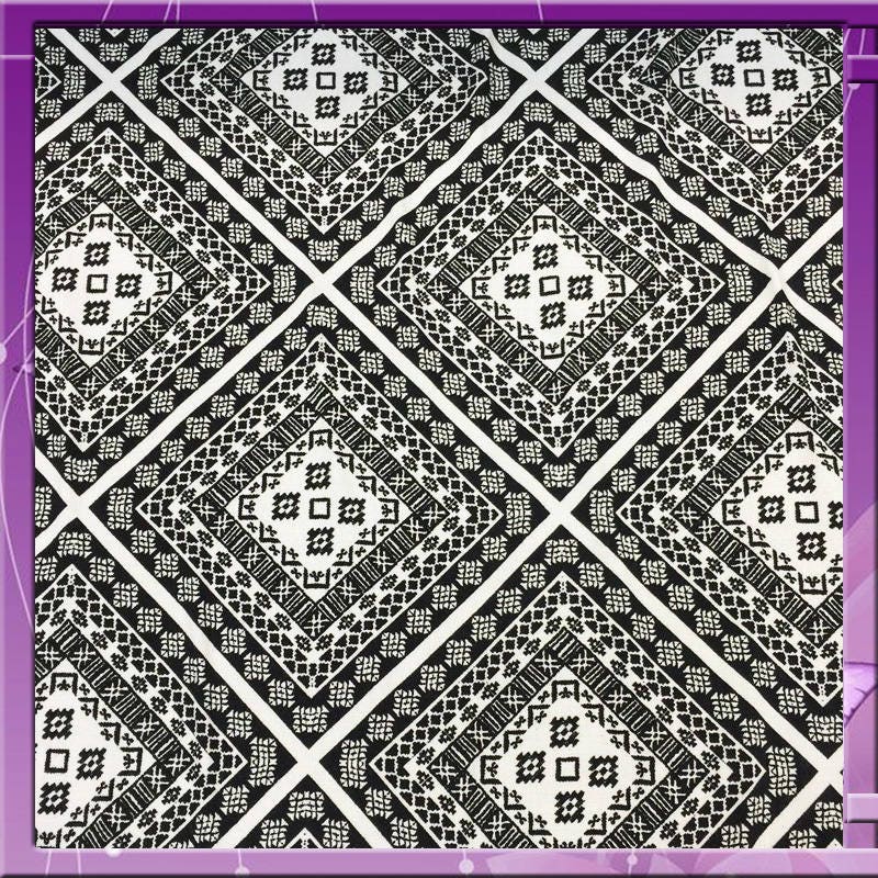 100% rayon challis black n white squares Fabric by the yard 58 inches wide fabric