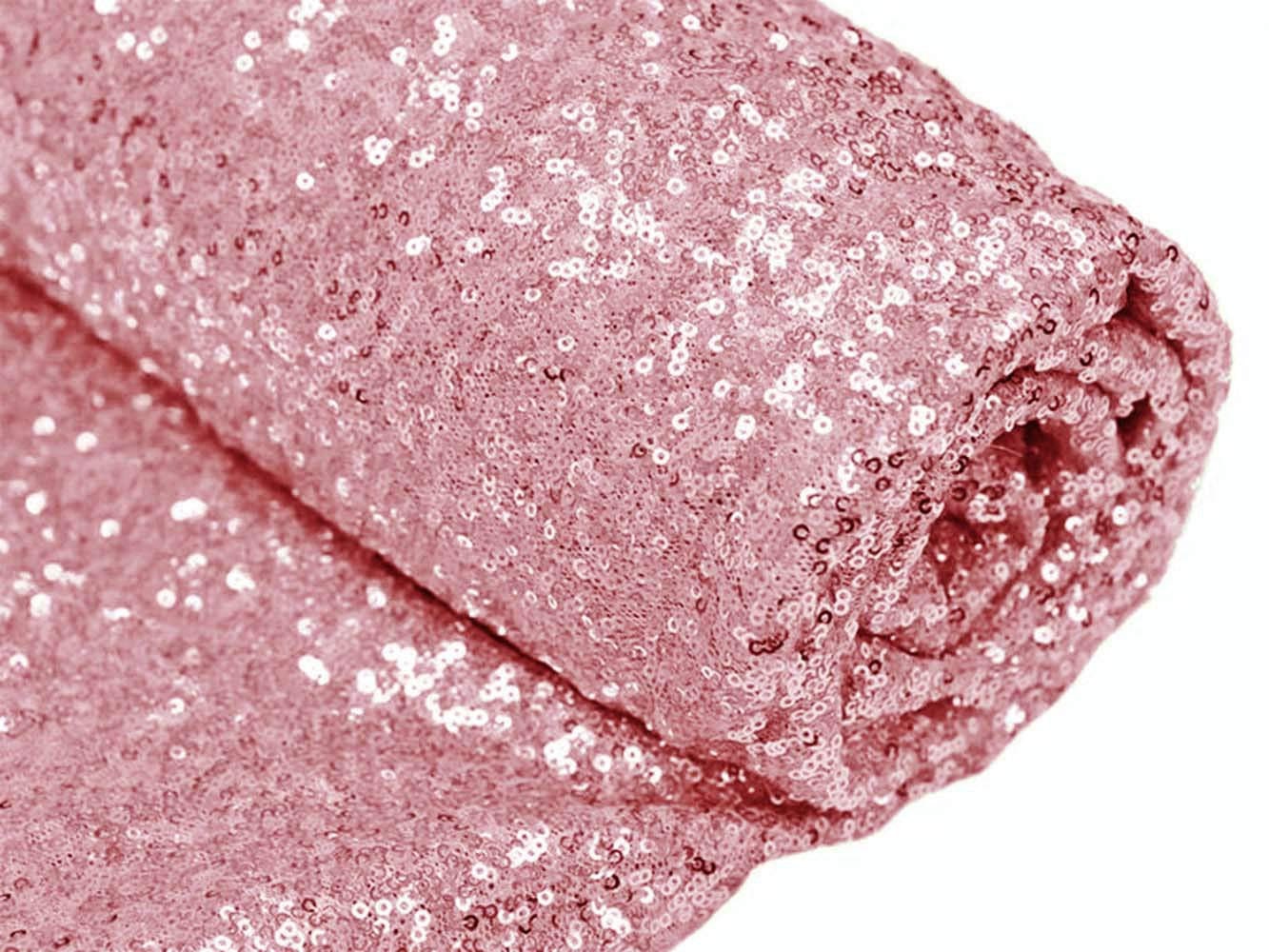 Pink Sequin Fabric, by The Yard, Sequin Fabric, Tablecloth, Linen, Sequin Tablecloth, Table Runner (Rose Pink)