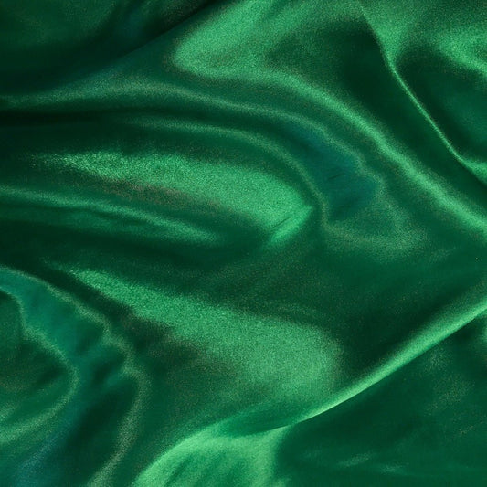 Satin Charmeuse Stretch Bridal Satin Fabric - Kelly Green - 2-Way Stretch for Wedding, Apparel, Crafts, and More