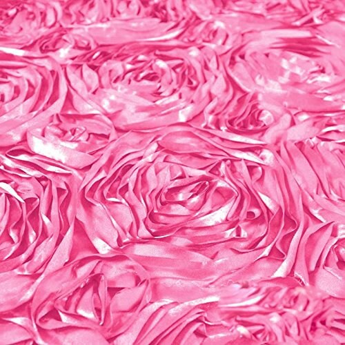 Pink Satin Rosette Fabric by the Yard - 1 Yard floral flowers decoration clothing draping dress party decoration