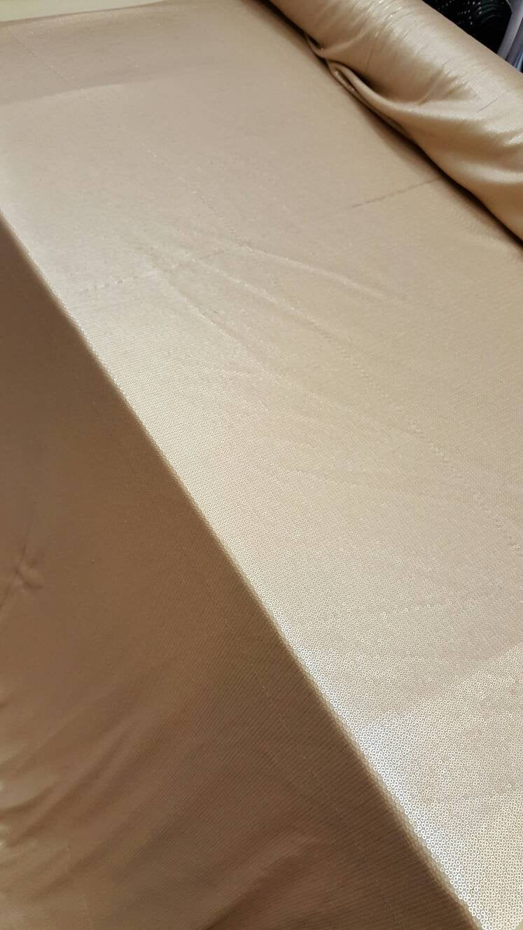Champagne gold sequin stripes on 1 way stretch fabric sold by the yard dancer clothing decoration tablecloths party Prom dress draping