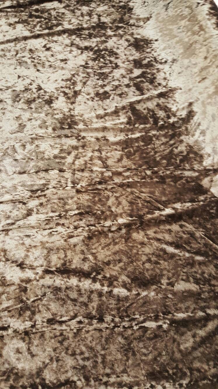 Brown Crushed Soft Stretch Velvet Fabric Sold by the Yard Gorgeous Draping Clothing Decoration Prom Evening Dress