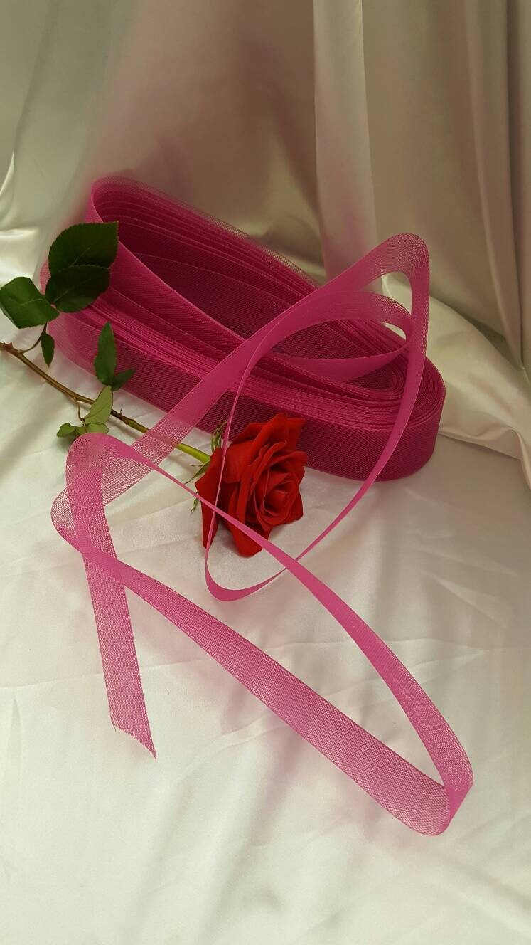2" Hot Pink Horsehair Braid or Crinoline Trim Netting to Help Keep Their Shape Fabric Sold by 10 Yards