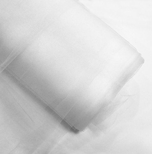 Craft and Party 54" by 40 Yards Fabric Tulle Bolt for Wedding and Decoration (White) Sold By The Bolt ( 40 Yards )