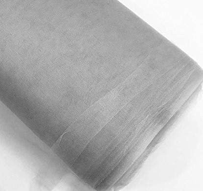 Craft and Party 54" by 40 Yards Fabric Tulle Bolt for Wedding and Decoration (Silver) Sold By The Bolt ( 40 Yards )