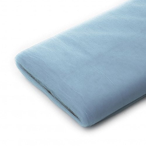 Craft and Party 54" by 40 Yards Fabric Tulle Bolt for Wedding and Decoration (Light Blue) Sold By The Bolt ( 40 Yards )