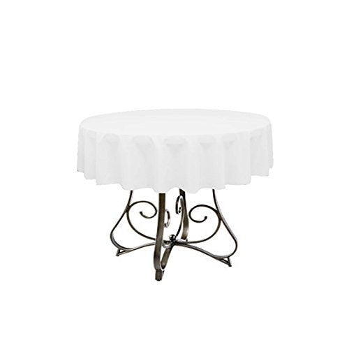 Polyester Tablecloth Round 58" Tablecloth Home Line Indoors (White)