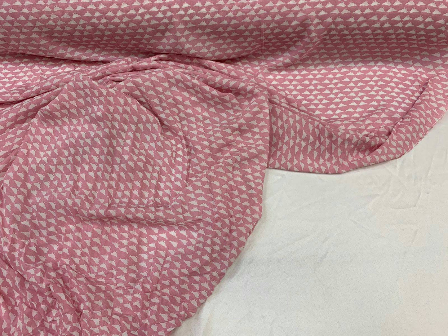Rayon challis birds on light pink background Fabric Sold by the yard soft organic kids fabric flowy ligth weight