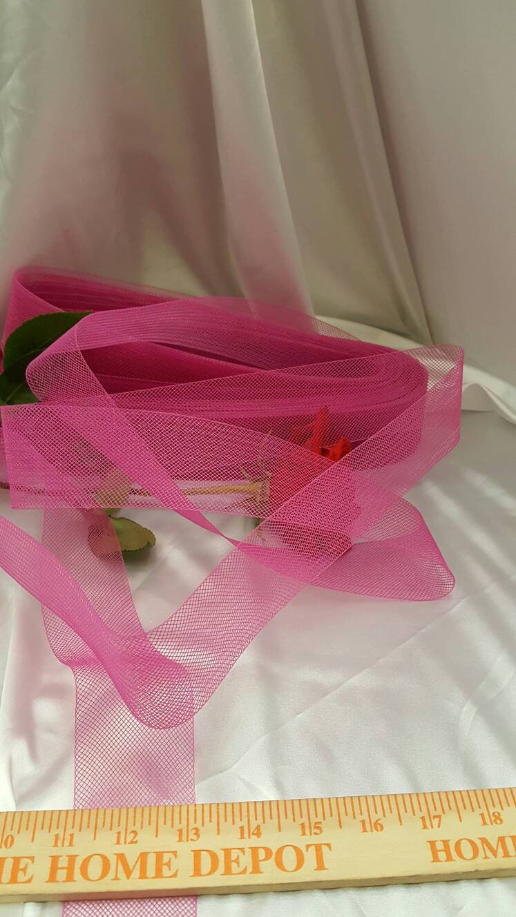 2" Hot Pink Horsehair Braid or Crinoline Trim Netting to Help Keep Their Shape Fabric Sold by 10 Yards