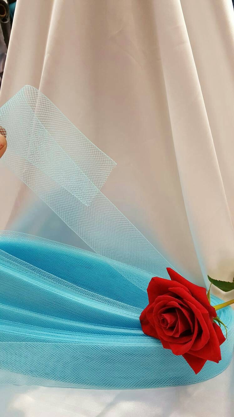 2" W Turquoise Horsehair Braid or Crinoline Trim Sold by 10 Yards Stiff Rigid Help to Keep Their Shape Fabric Sold by the Yard