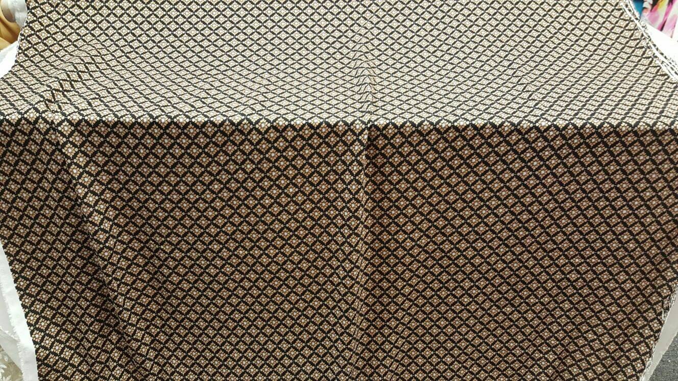 Rayon challis Tiny floral flowers gray champagne Beige on black background Fabric by the yard soft flowy organic kids dress draping clothing