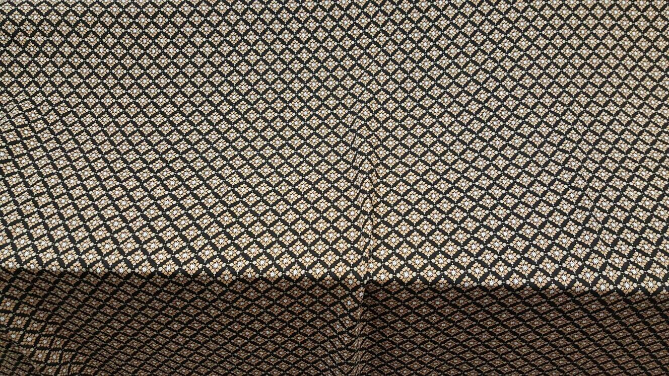 Rayon challis Tiny floral flowers gray champagne Beige on black background Fabric by the yard soft flowy organic kids dress draping clothing
