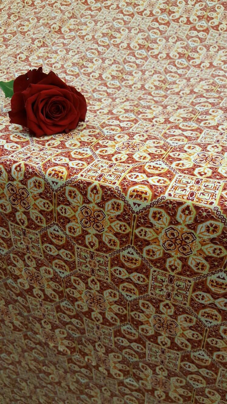Rayon Challis Oranges Yellow Geometric Floral Print Fabric Sold By The Yard Soft Organic Kids Draping Decoration
