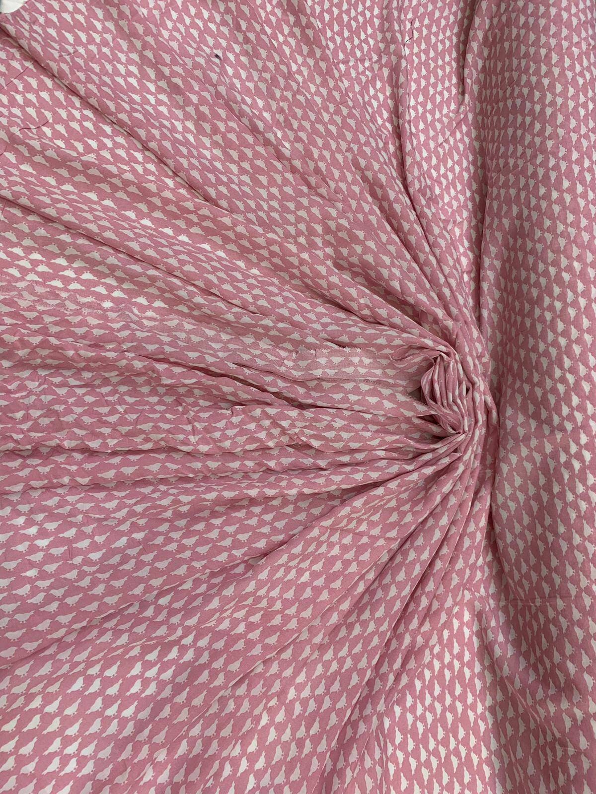 Rayon challis birds on light pink background Fabric Sold by the yard soft organic kids fabric flowy ligth weight