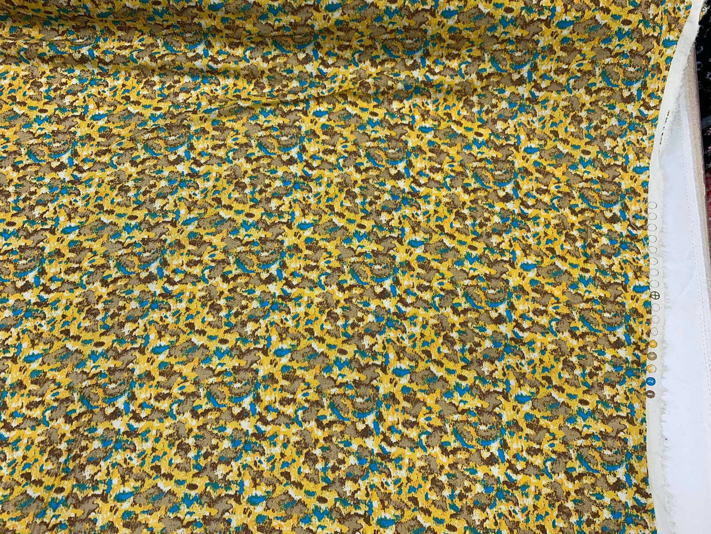 100% Rayon Challis Abstract Yellow Print 54 inches wide Fabric by the yard soft flowy organic kids dress draping clothing decoration