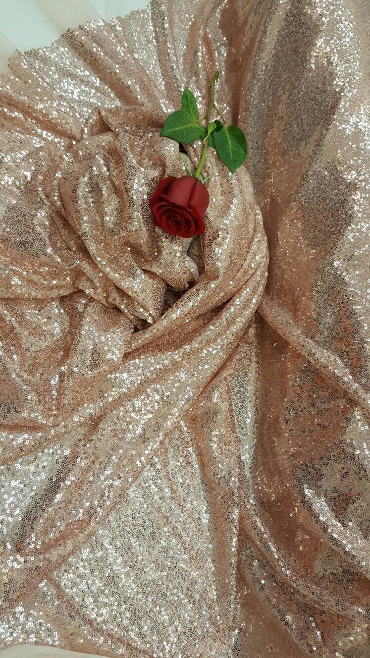 Champagne Gold Sequin Fabric By The Yard Glitz Sequin On Mesh 2 Way Stretch Prom Dress Decoration Background Sequin Fashion
