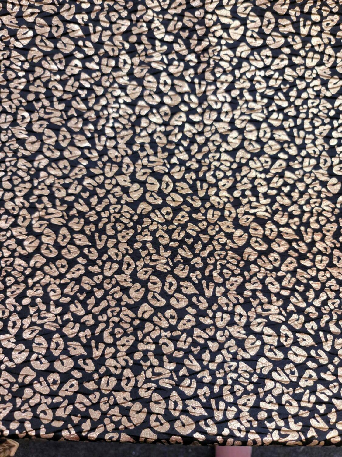 Gold Black Cheetah Stretch Fabric Sold By The Yard Gown Gorgeous Fabric Stretch Clothing Draping Decoration Gorgeous Snake Stretch Fabric