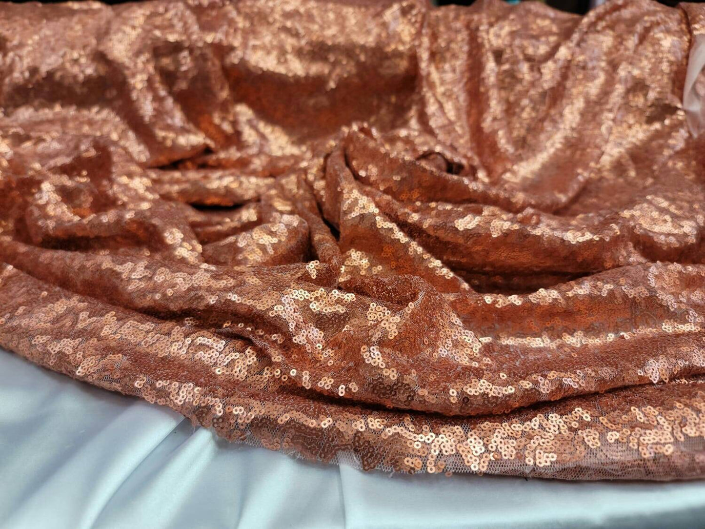 Sequin Fabric By The Yard Cooper Sequin Matte Cooper Fashion Fabric Dress Clothing Sequin On Mesh Prom Draping Background