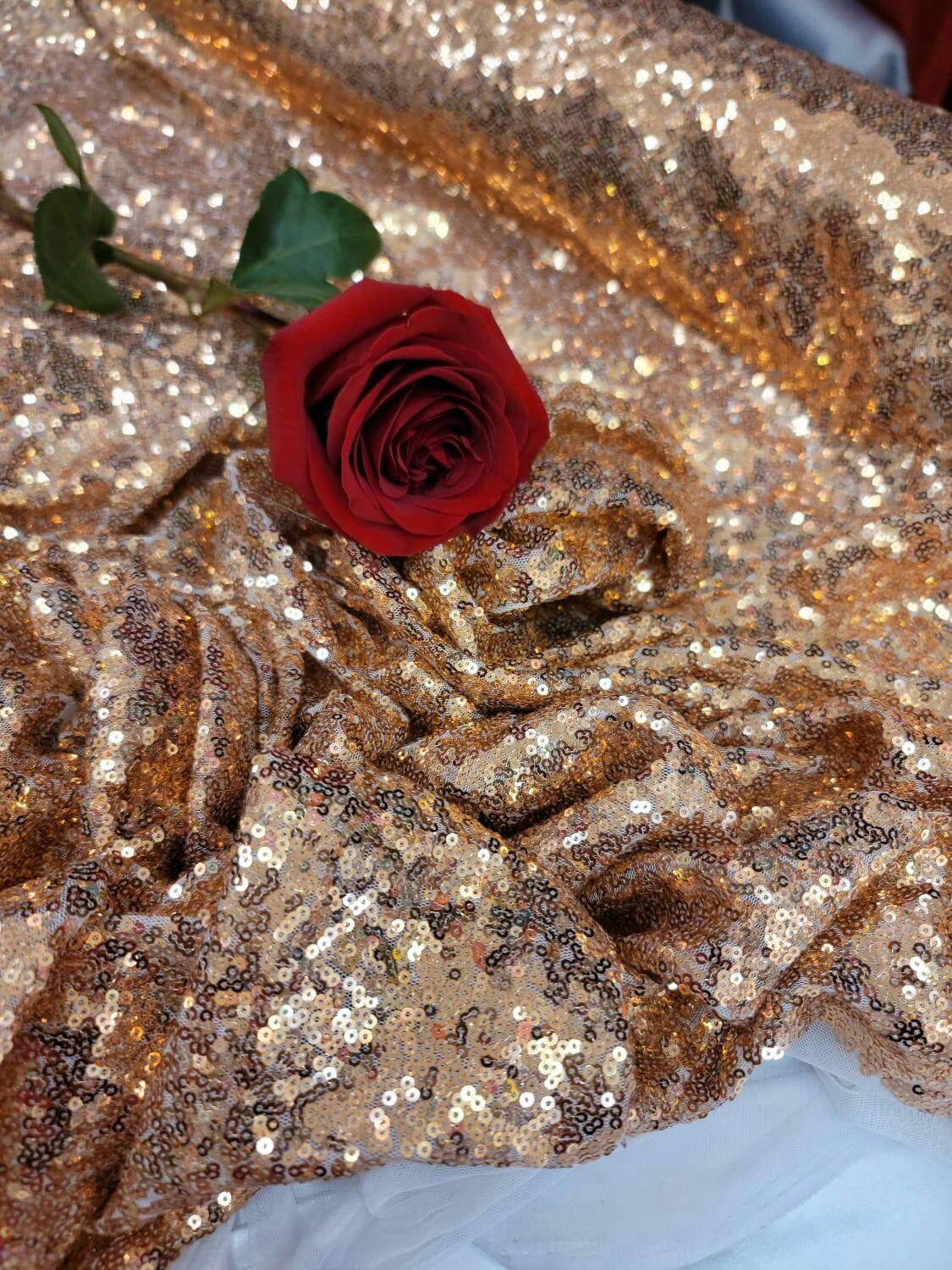 Sequin Fabric By The Yard Glitz Cooper Sequin Fabric Sequin Embroidery On Mesh Draping Clothing Decoration Background