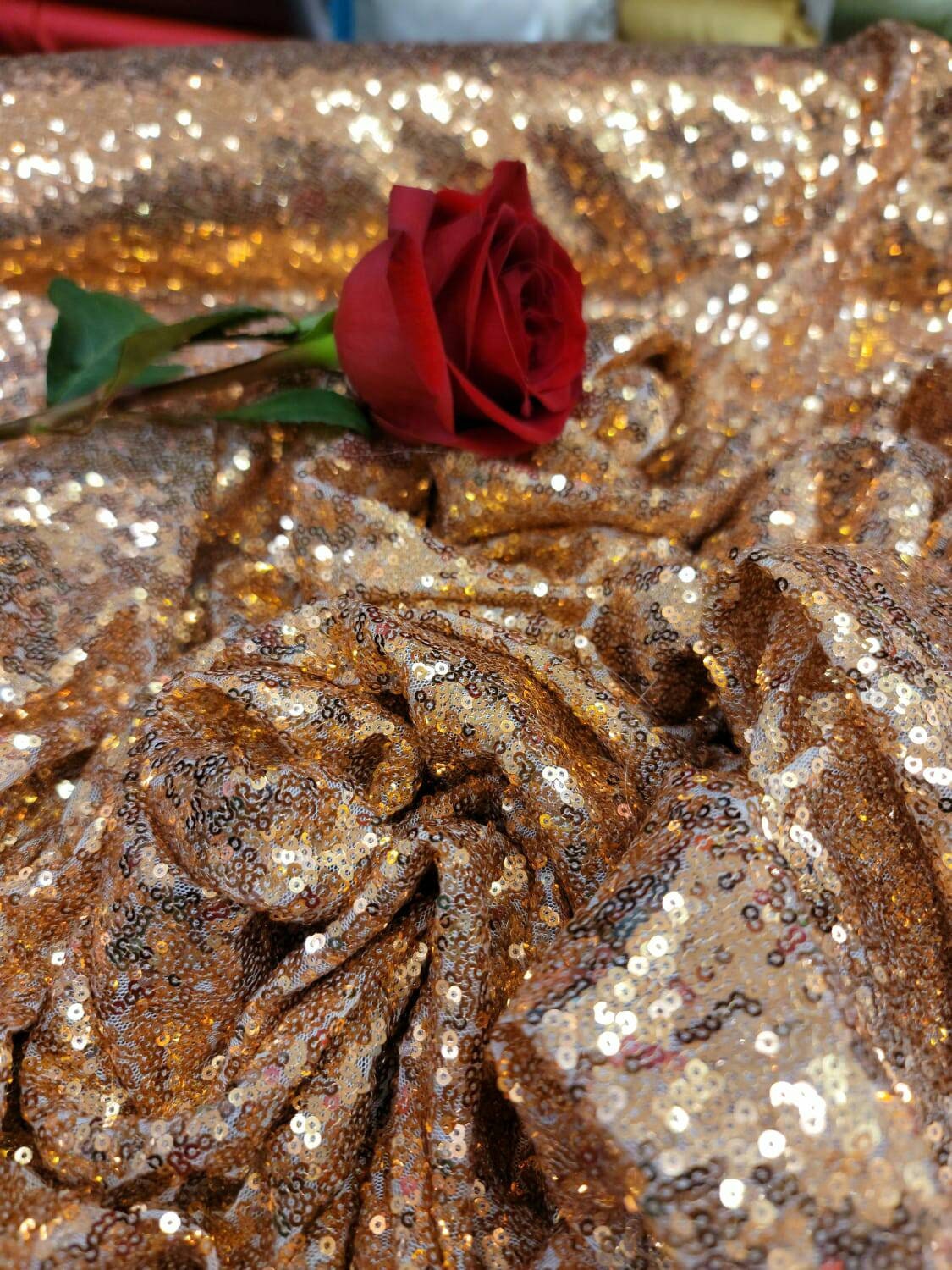 Sequin Fabric By The Yard Glitz Cooper Sequin Fabric Sequin Embroidery On Mesh Draping Clothing Decoration Background