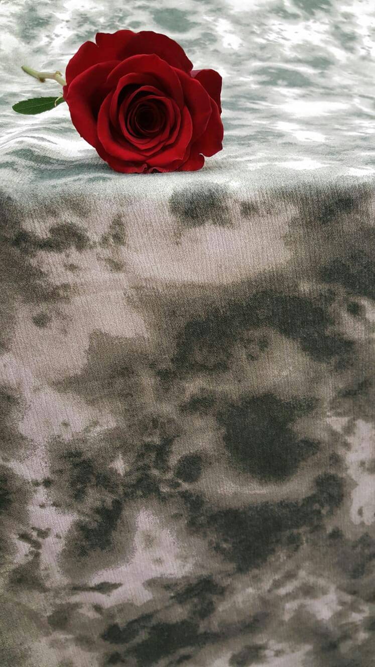 Rayon Challis Fabric By The Yard Tie dye Olive Green Crepe Textured Rayon Clothing Fashion Dress Decoration Draping