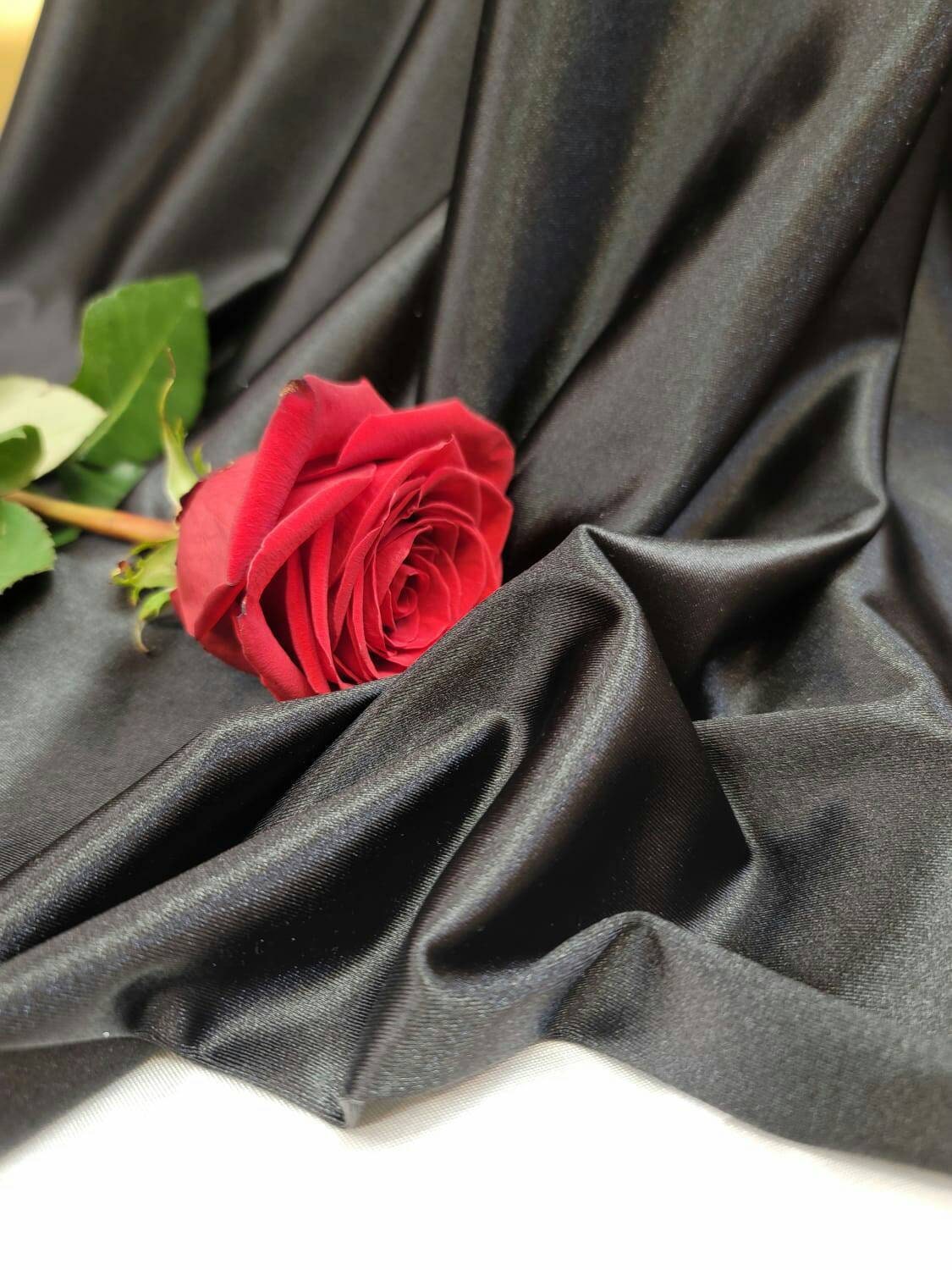 Black Stretch Nylon Spandex Fabric - Soft, Gorgeous, Sold by the Yard