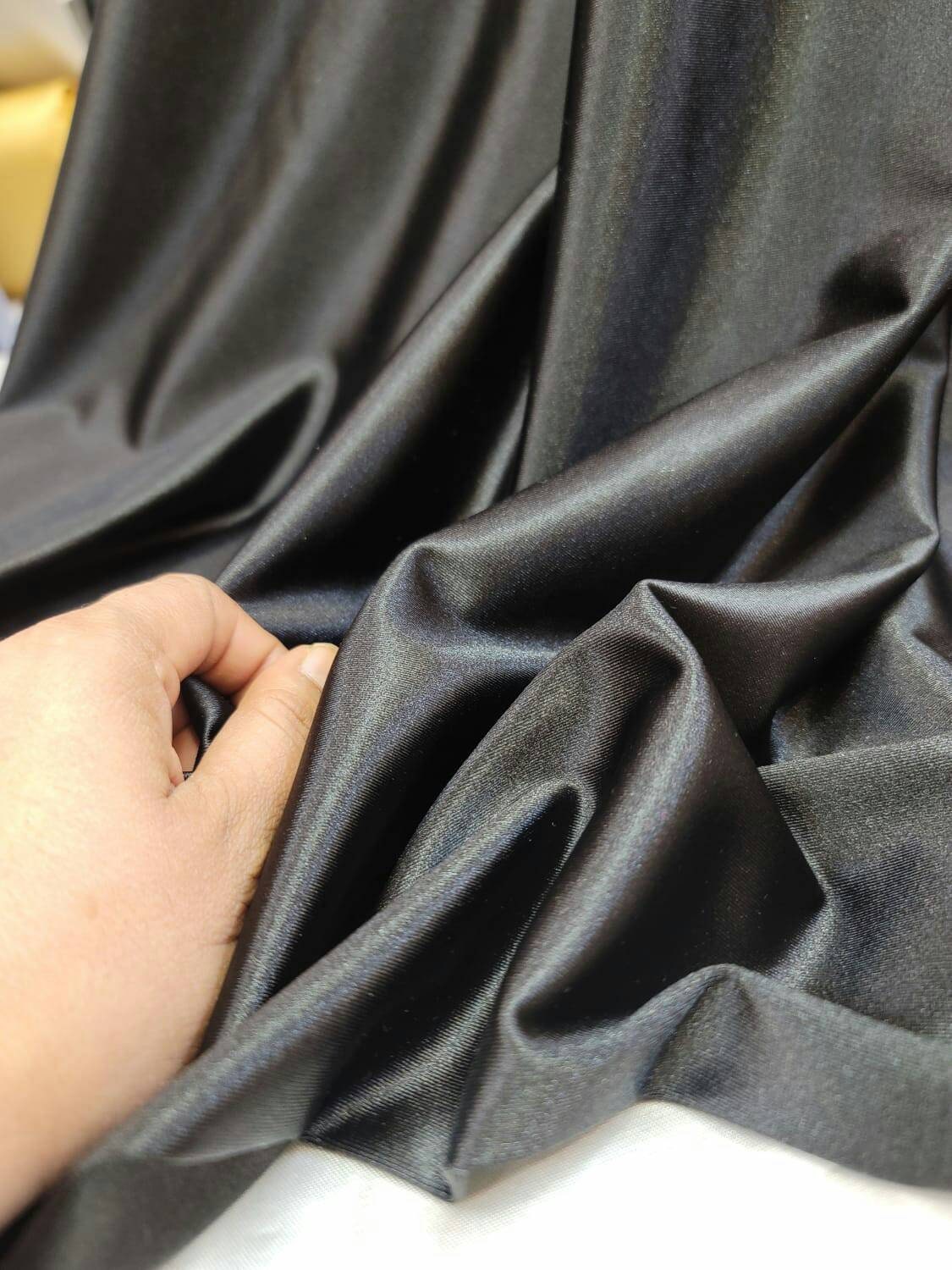 Black Stretch Nylon Spandex Fabric - Soft, Gorgeous, Sold by the Yard