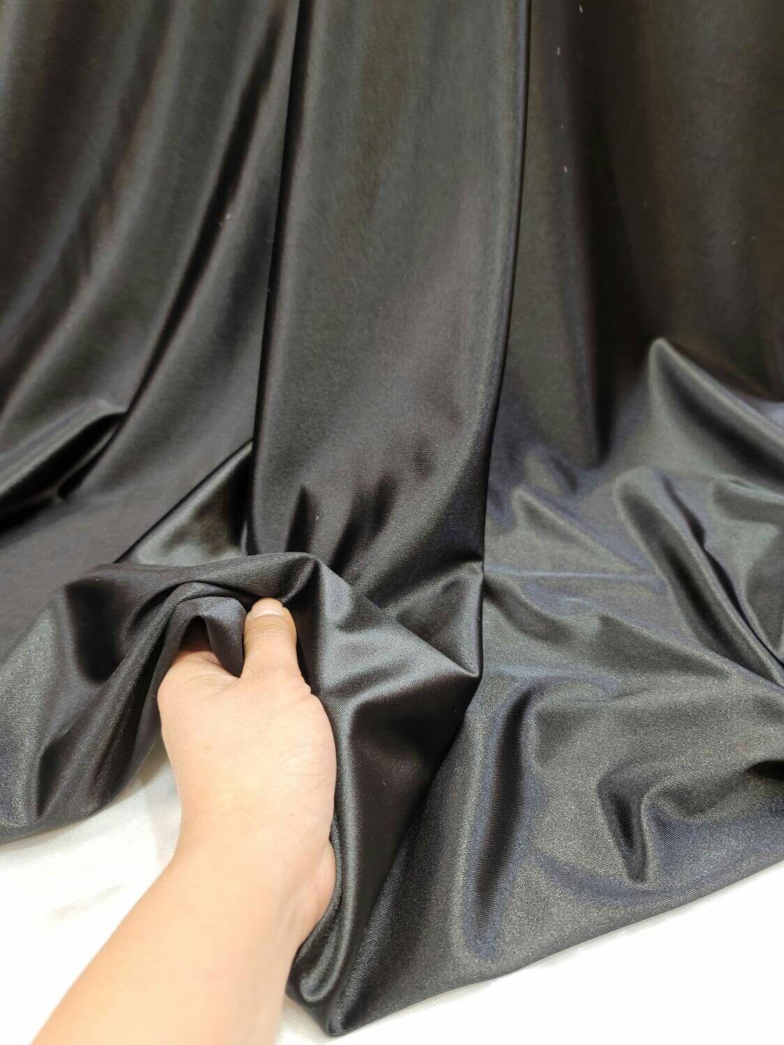 Black Stretch Nylon Spandex Fabric - Soft, Gorgeous, Sold by the Yard