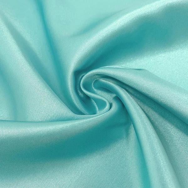 Satin Charmeuse Stretch Bridal Satin Fabric for Wedding By Yard Aque Blue