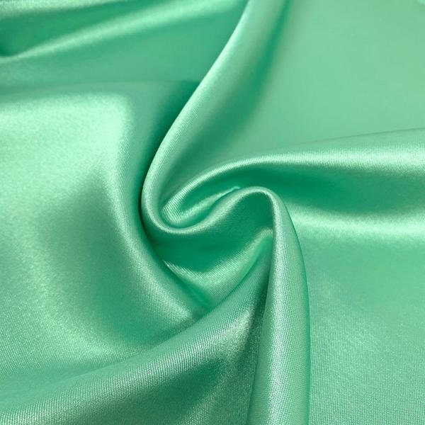 Satin Charmeuse Stretch Bridal Satin Fabric for Wedding By Yard Aqua Green
